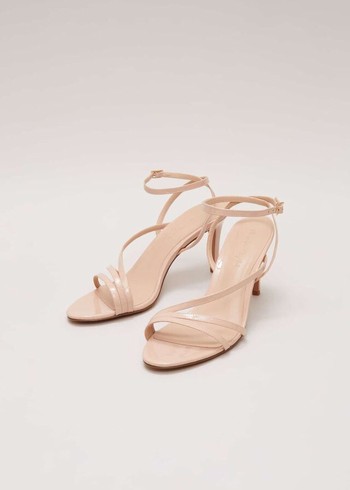 Phase Eight Patent Barely There Strappy Heels Pink Canada | YOCABL-489